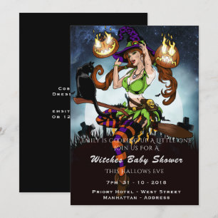 Naughty Witch Baby shower Invitation du parti Hall