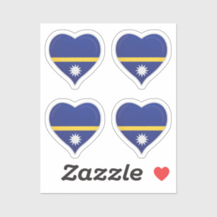 Nauru amour drapeau orgueil autocollant coeur