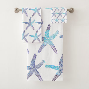 Naute Plage Starfish Turquoise Blue Ombre Motifs