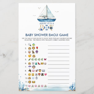 Nautical Ahoy C'est un garçon Baby shower Emoji Je