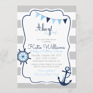 Nautical Ahoy est une carte de Baby shower pour ga