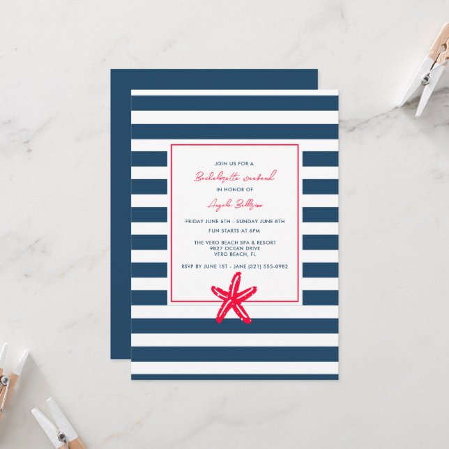 Nautical Beach Bachelorette Week-end (Devant/Arrière en situation)