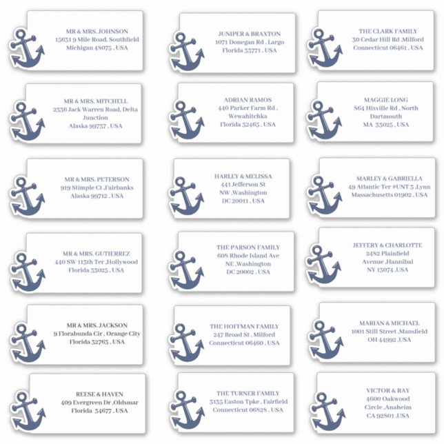 Nautical Beach Wedding Invitation Étiquettes de ad (Devant)