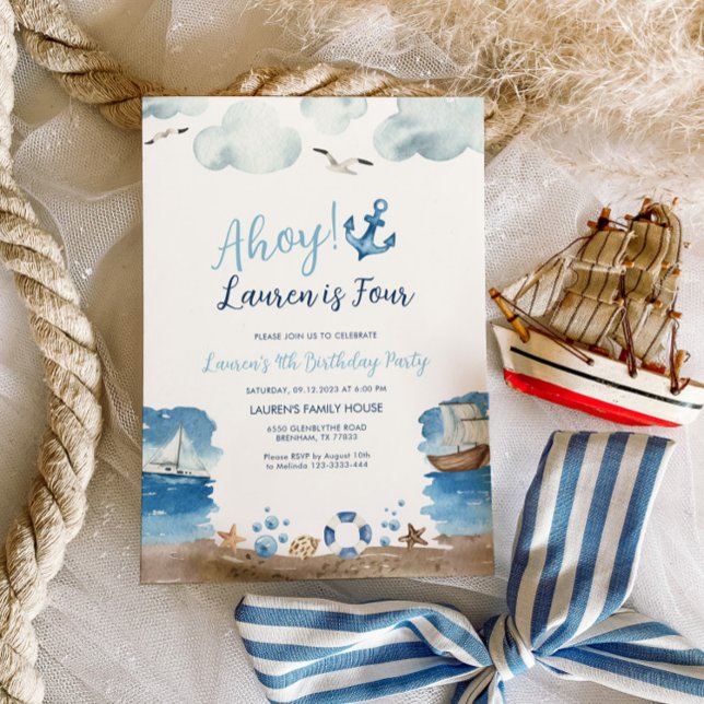 Nautical Birthday Party Invitation (Créateur téléchargé)