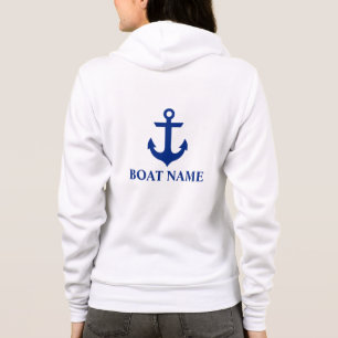 Nautical Boat Name Ancre White W Sweat - shirt à c