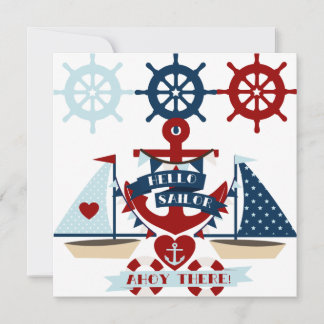 Nautical Hello marin Ancre Voilier Conception de b