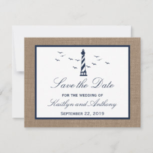 Nautical Lighthouse Wedding Enregistrer Les Cartes