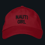 Nautical Nauti fille Casquette rouge<br><div class="desc">Un Casquette brodé avec le texte Nauti Girl.</div>