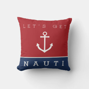 Nautical obtenons nauti marine rouge coussin ancre