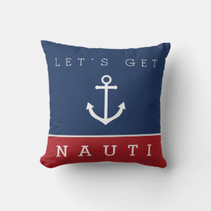 Nautical obtenons nauti marine rouge coussin ancre