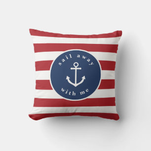Nautical rayé s'envole avec moi coussin