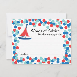 Nautical Sailboat Confetti Mots de conseil Carte