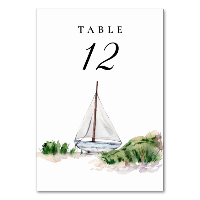 Nautical Sailboat Mariage Numéro de table (Par défaut)
