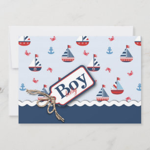 Nautical Sailboats Baby Shower Invitations