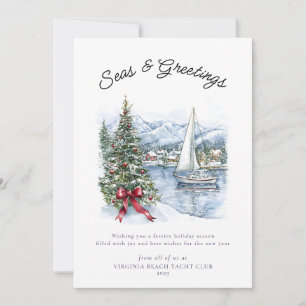 Nautical Seas & Greetings Carte de Noël Voilier