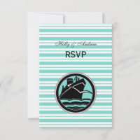 Nautical Ship Lt Bleu Blanc Rayure #2 V RSVP
