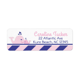 Nautique Baby shower baleine Étiquette de adresse