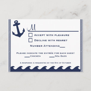 Nautique bleu marine et blanc rsvp 2 menu choix