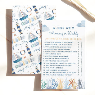 Nautique Devinez Qui Baby shower Jeu