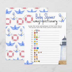 Nautique marine - Jeu d'images Emoji Baby Shower