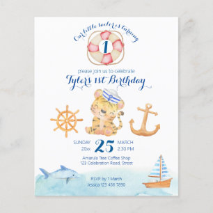 Nautique marine thème de voile budget d'aquarelle