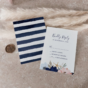 Nautique moderne Carte Floral Simple RSVP