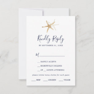 Nautique moderne Carte RSVP Choix du menu Starfi