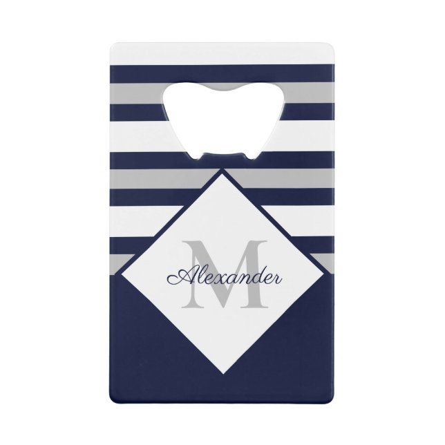 Nautique moderne Marine Bleu Gris Gris Gris Gris R (Devant)