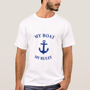 Nautique Mon Bateau Mes Règles Ancre T-Shirt M