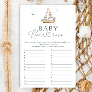 Nautique Nom du bateau à voile Race Baby shower Je
