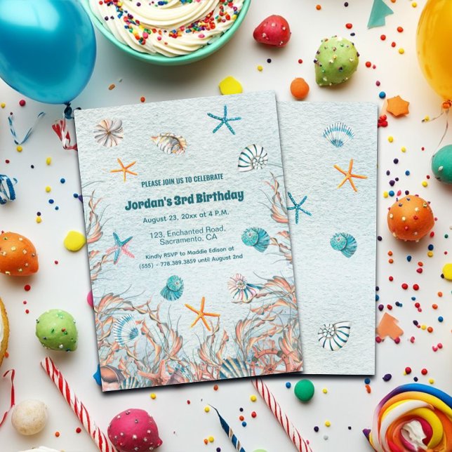 Nautique sous la mer 3e anniversaire Invitation (Créateur téléchargé)