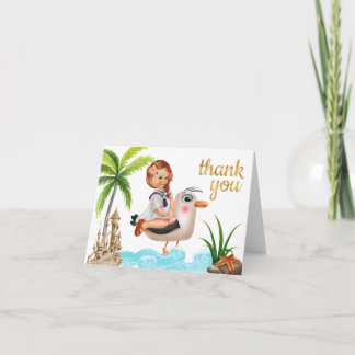 Nautique Vintage bébé fille douche Merci