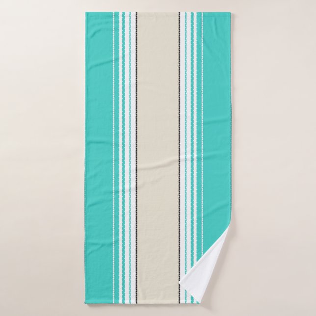 Navajo Blanc, Turquoise Orange Blanche Mexicaine S (Serviette de bain)