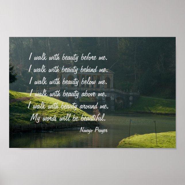 Navajo Prayer Walk in Beauty Poster (Devant)