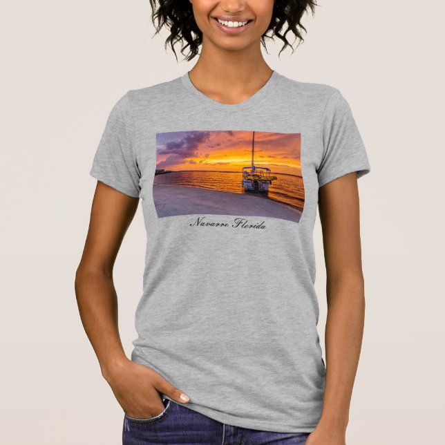 Navarre Florida Fire Sunset T-Shirt (Devant)