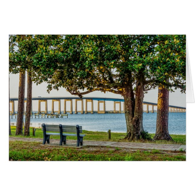 Navarre Park Bench and Bridge Grey Card (Devant horizontal)