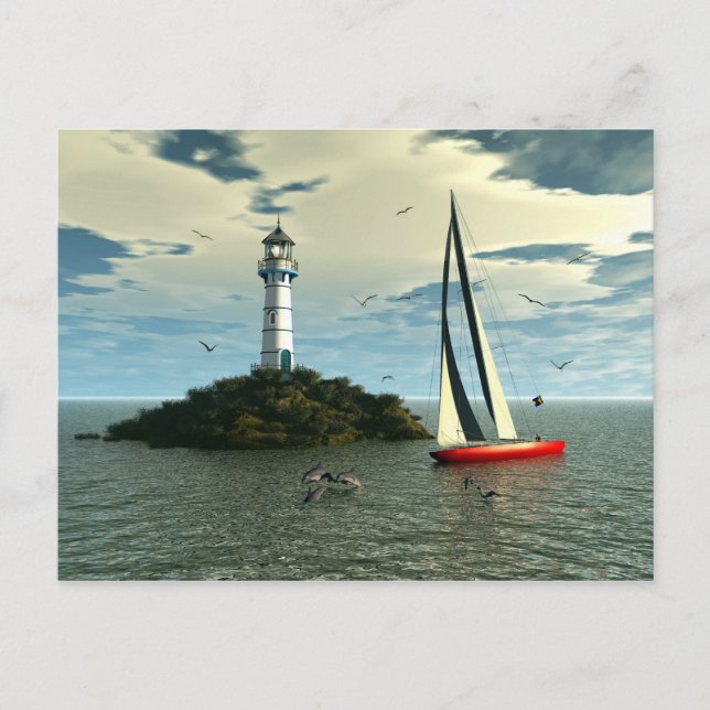 Navigation avec la carte postale de dauphins (Devant)