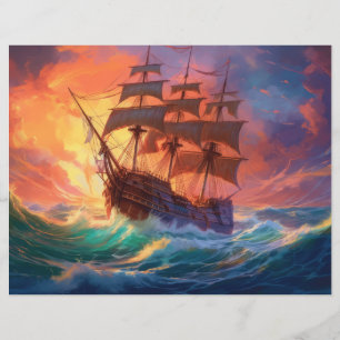 Navire À Voile Sur Une Mer Tempérée