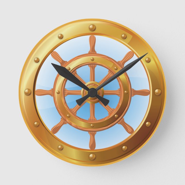 Navire Bateau Marine Yacht Helm Horloge murale (Recto)