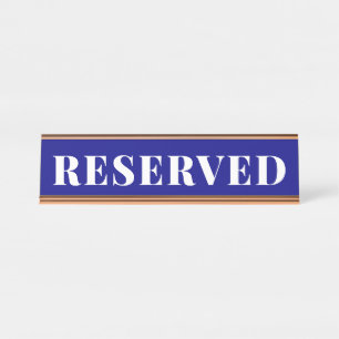 Navire Bleu RÉSERVÉ Bureau Nom Plaque