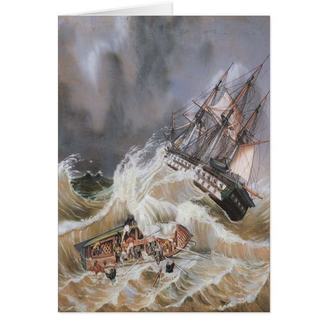 Navire Clipper Tempête en mer 1870 (Devant)