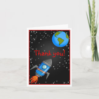 Navire de fusée spatiale Merci Carte de note