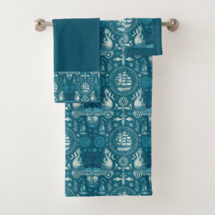 Navire nautique et Motif océanique no2