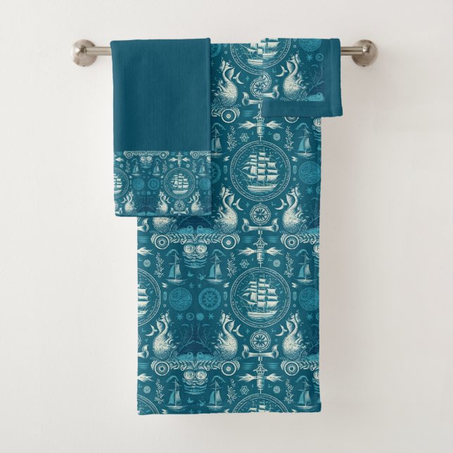 Navire nautique et Motif océanique no2 (En situation)