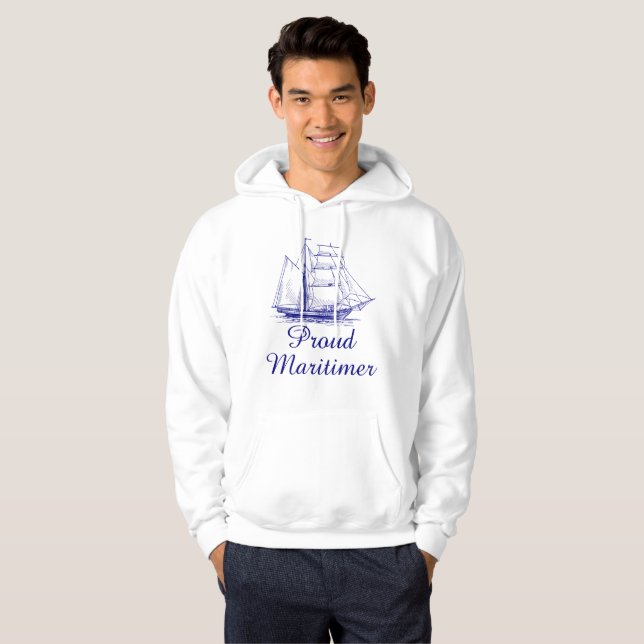 Navire nautique Sweat - shirt à capuche à voile à  (Devant entier)
