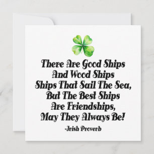Navires de l'amitié irlandaise Proverbe Trèfle à q