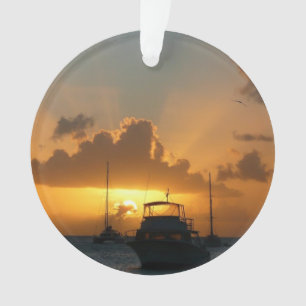 Navires et Sunset Tropical Seascape