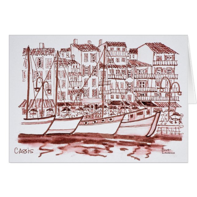 Navires nautiques amarrés dans le port| Cassis, Fr (Devant horizontal)