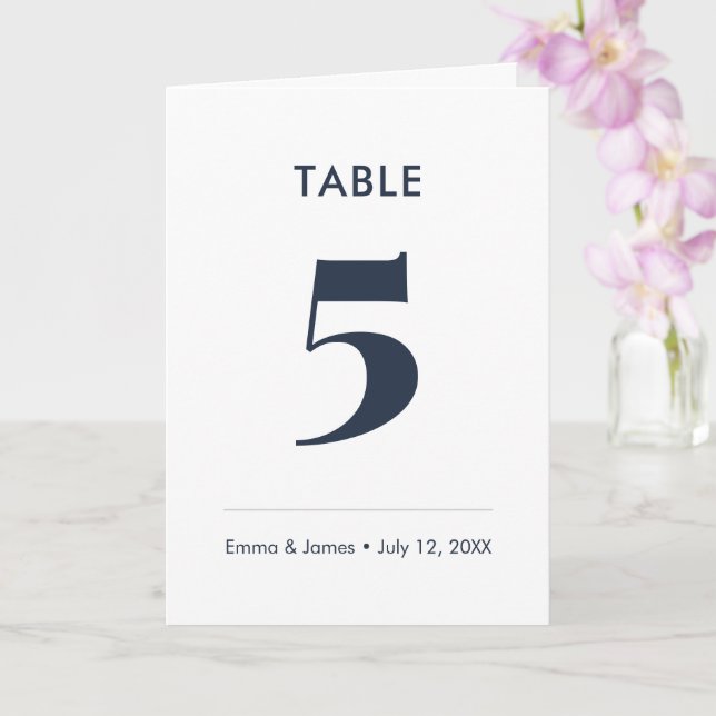 Navy Ampersand | Numéro de Table (Plié) (Orchidée)