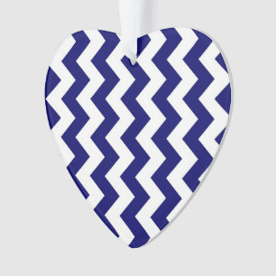 Navy and White Zigzag